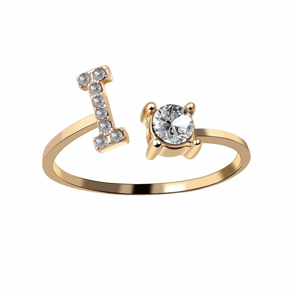 Fashion 26 Initial Letter Ring Silver Color Personality Finger Rings
